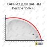 Карниз для ванны Bas Вектра 150х90 Усиленный 20 мм MrKARNIZ фото 1